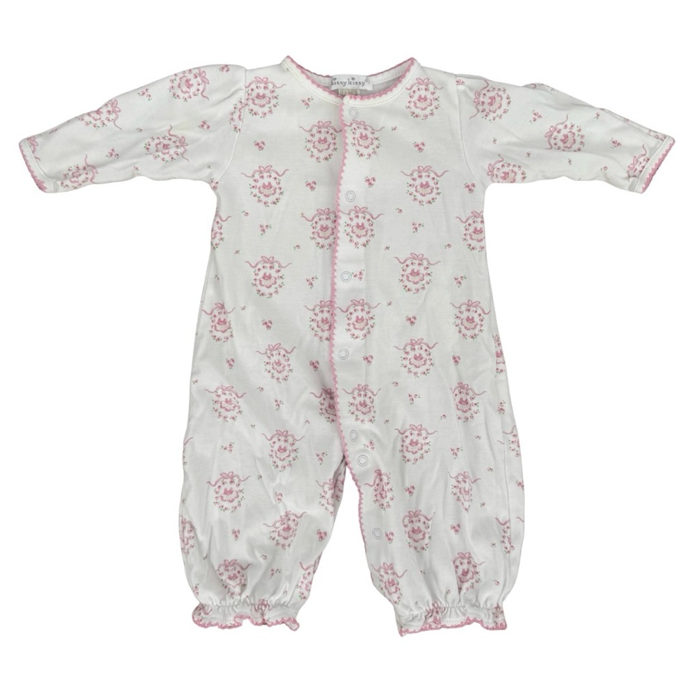 Kissy Kissy Pink Ballet Tutu Print Convertible Playsuit Gown Preemie Pima Cotton